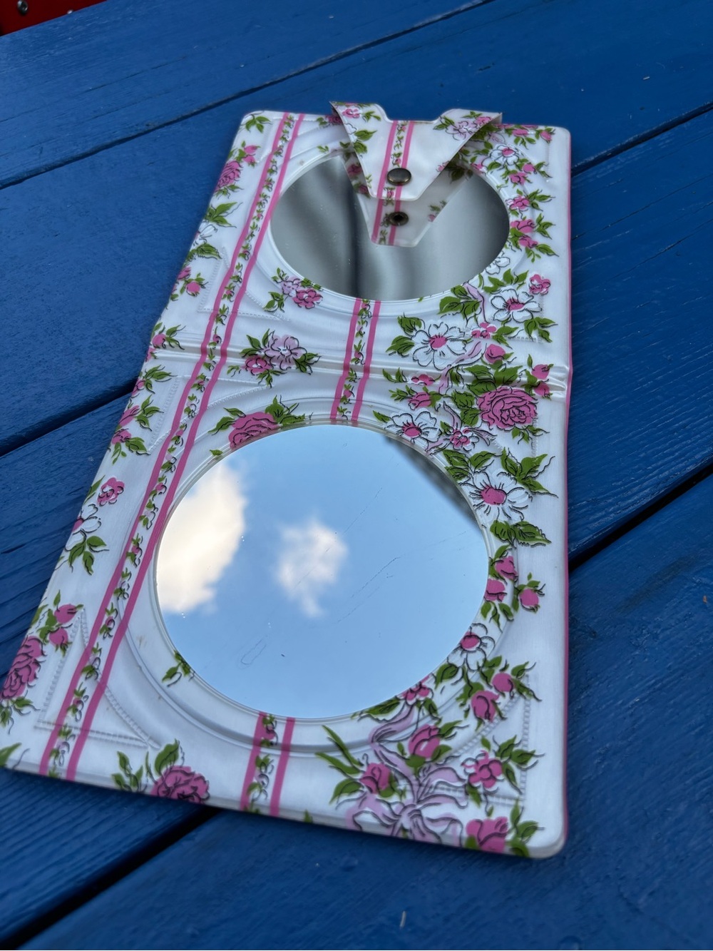 Vintage floral double mirror